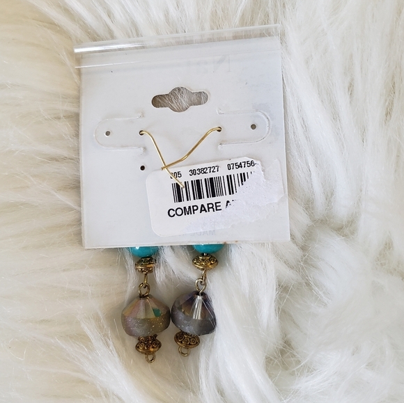 NWT Natasha Mixed Beads Drop Earrings - Picture 3 of 4